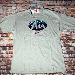 Nike Silver and Blue Graphic Men's Tee